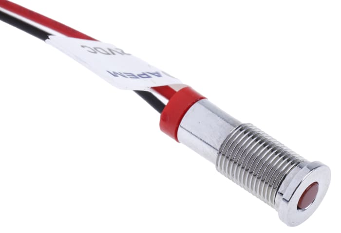 İndikatör Lamba/Sinyal Lambası, 6mm, Panele Monte, Girintili, Kırmızı, LED Lambalı, İğne Ayaklı, 3 mm, 2 V dc