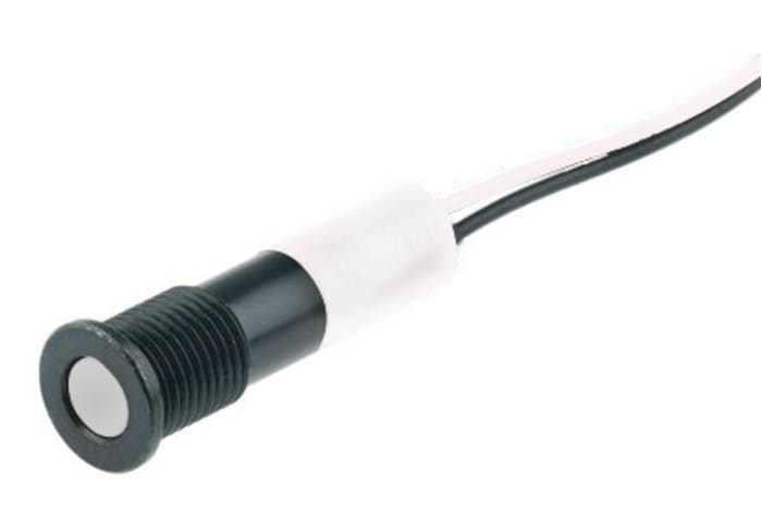 RS PRO White Panel Mount Indicator, 2V dc, 8mm Mounting Hole Size, Lead Wires Termination, IP67