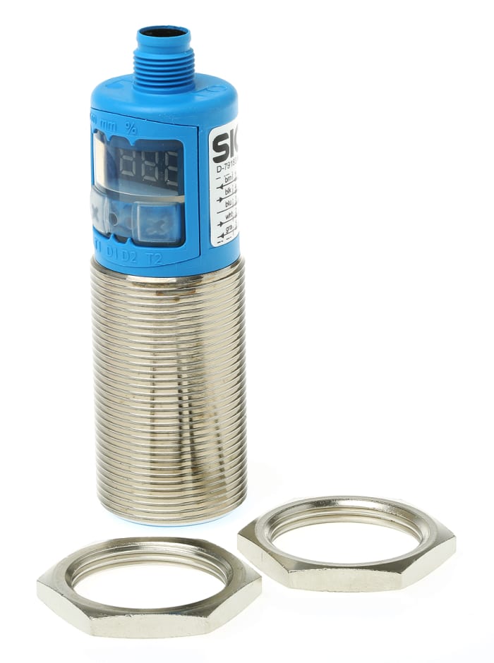 SICK Ultrasonic Threaded Barrel Proximity Sensor, M30, 350 mm Detection, PNP x2 NO/NC, 9 → 30 V dc