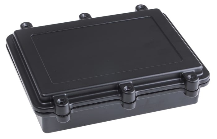 RS PRO Black Die Cast Aluminium Enclosure, IP67, Black Lid, 200 x 150 x 50mm