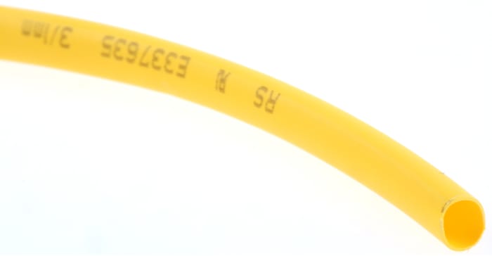 RS PRO Heat Shrink Tubing, Yellow 3mm Sleeve Dia. x 10m Length 3:1 Ratio