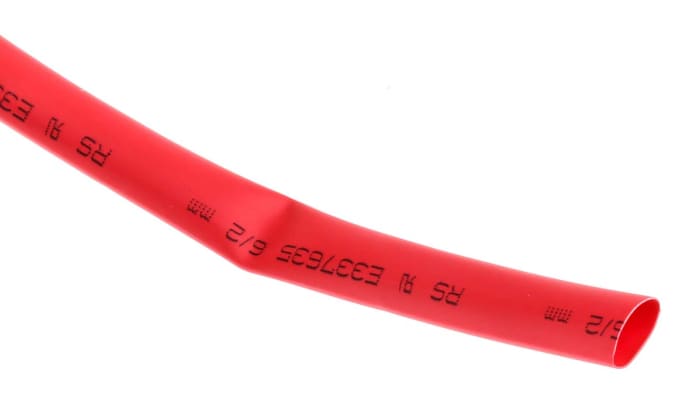RS PRO Heat Shrink Tubing, Red 6mm Sleeve Dia. x 7m Length 3:1 Ratio