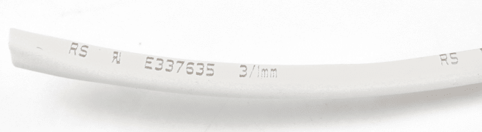 Gaine thermorétractable RS PRO, Diam. 3mm, Long. 10m, Rétreint 3:1, Blanc