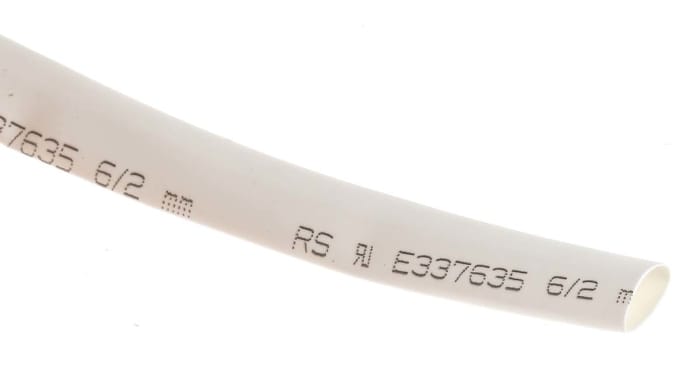 Gaine thermorétractable RS PRO, Diam. 6mm, Long. 7m, Rétreint 3:1, Blanc