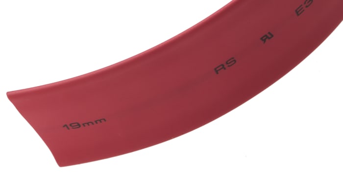 Gaine thermorétractable RS PRO, Diam. 19mm, Long. 5m, Rétreint 2:1, Rouge