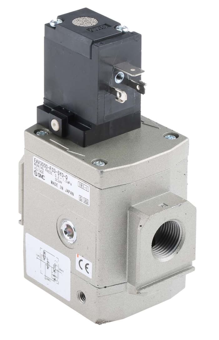 SMC Pneumatic Solenoid Valve - G 3/8 EAV3000 Series 24V dc