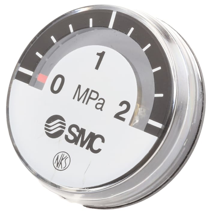 SMC Analogue Pressure Gauge 2MPa Back Entry 26mm Outside Diameter