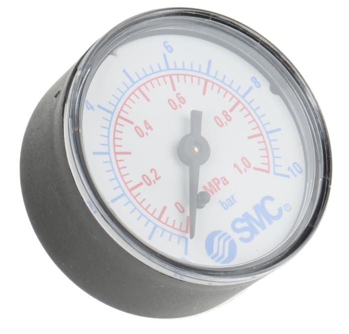 SMC G 1/8 Analogue Pressure Gauge 16bar Back Entry 40mm Outside Diameter