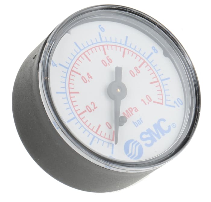 SMC Analogue Pressure Gauge 1MPa Back Entry 50mm Outside Diameter