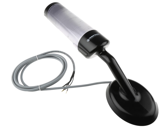 Werma Kompakt Series Clear Buzzer Signal Tower, 3 Lights, 24 V dc, Wall Mount