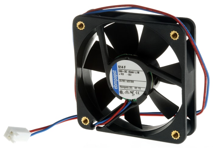 Ventilateur axial 600 F ebm-papst 24 V dc, 29m³/h, 60 x 60 x 15mm, 1.1W