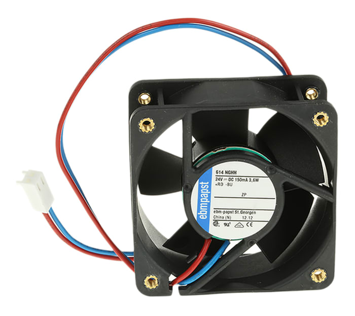ebm-papst 600 N Series Axial Fan, 24 V dc, DC Operation, 33m³/h, 3.8W, 60 x 60 x 25mm