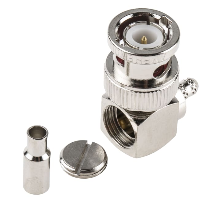 Amphenol RF, Plug Cable Mount BNC Connector, 50Ω, Crimp Termination, Right Angle Body