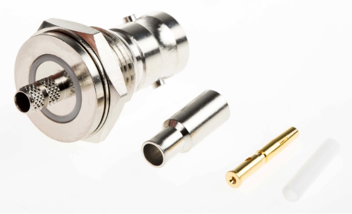 Amphenol RF, Jack Panel Mount BNC Connector, 50Ω, Crimp Termination, Straight Body