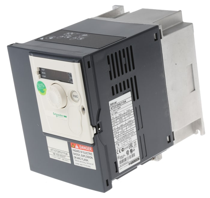 Schneider Electric Inverter Drive, 1.1 kW, 3 Phase, 400 V, 4.9 A, ALTIVAR 312 Series