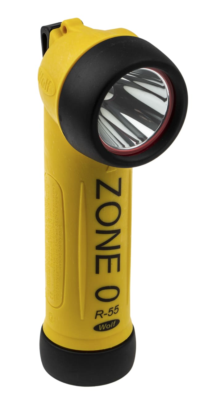 R-55H, Lampe torche Wolf Safety LED Rechargeable, Jaune, 80 lm