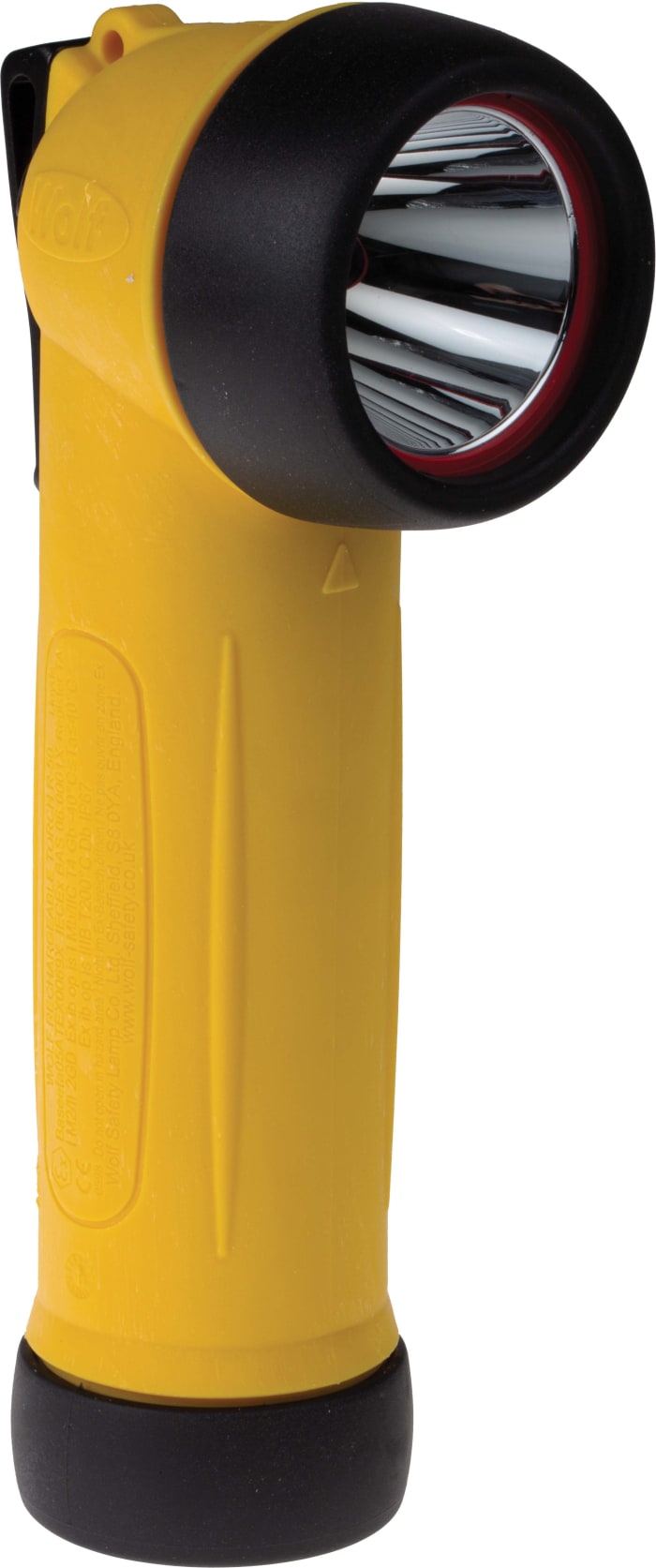 Wolf Safety ATEX, IECEx LED Torch Yellow - Rechargeable Up to 300 lm, 195 mm