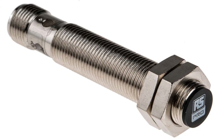 RS PRO Inductive Threaded Barrel Proximity Sensor, M12, 2 mm Detection, PNP NO, 10 → 30 V dc