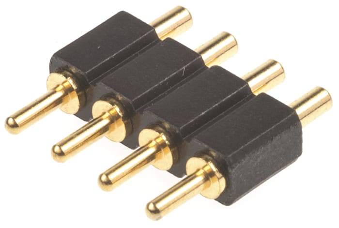 Preci-Dip Straight Through Hole Spring Loaded Connector, 4 Contact(s), 2.54mm Pitch, 1 Row(s), Shrouded