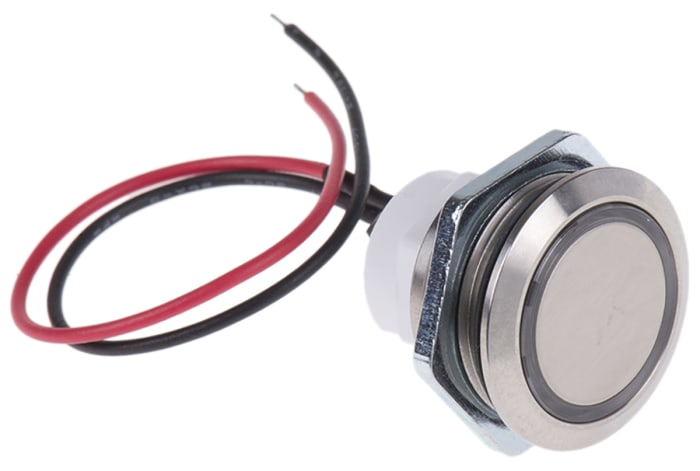 ITW Illuminated Push Button Switch, Latching, Panel Mount, SPST, Green LED, IP67