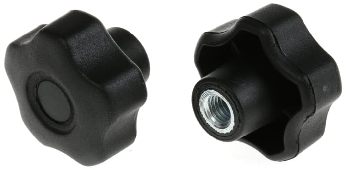 Poignée étoile insert acier M8x12 40dia