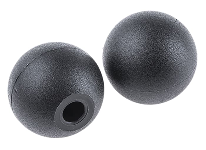 RS PRO Black Duroplast Ball Clamping Knob, M8, Unthreaded Hole