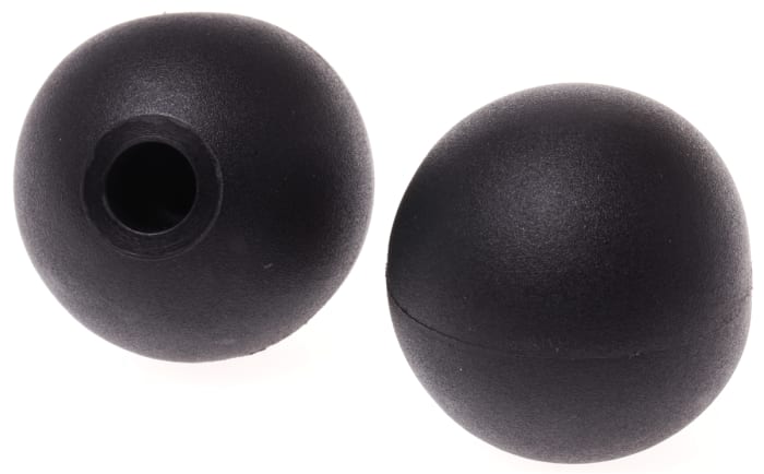 RS PRO Black Duroplast Ball Clamping Knob, M12, Unthreaded Hole
