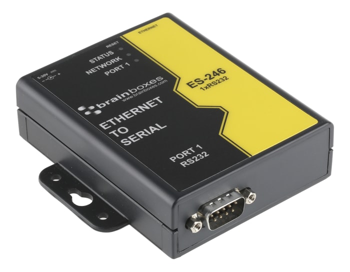 Brainboxes Serial Device Server, 1 Ethernet Port, 1 Serial Port, RS232 Interface, 1Mbit/s Baud Rate