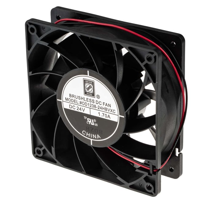 RS PRO Axial Fan, 24 V dc, DC Operation, 383.9m³/h, 40.8W, 1.7A Max, 120 x 120 x 38mm