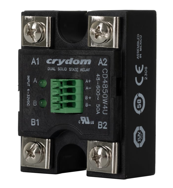 Sensata Crydom Evolution Dual Series Solid State Relay, 50 A rms Load, Panel Mount, 600 V ac Load, 32 V Control