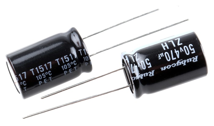Rubycon 470μF Aluminium Electrolytic Capacitor 50V dc, Radial, Through Hole - 50ZLH470MEFC12.5X20