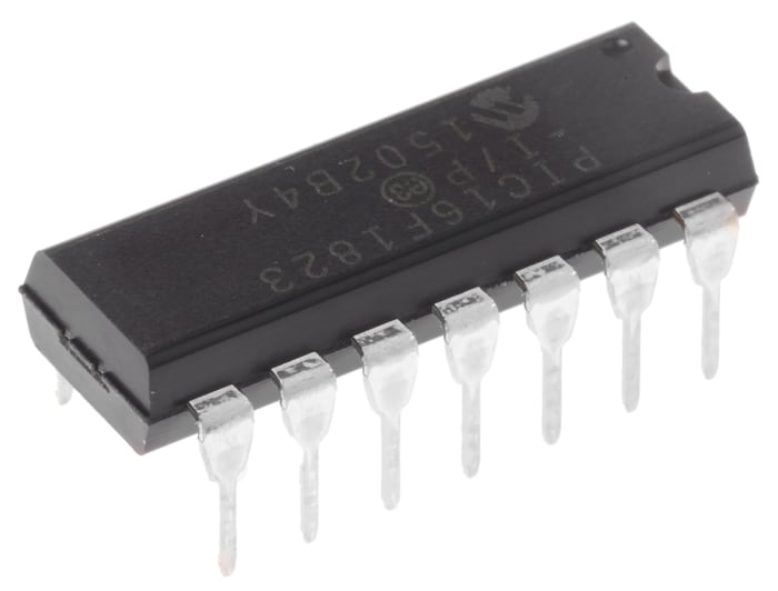 Microchip, 8bit PIC, PIC16F Microcontroller, 32MHz, 256 B, 2K x 14 words Flash, 14-Pin PDIP