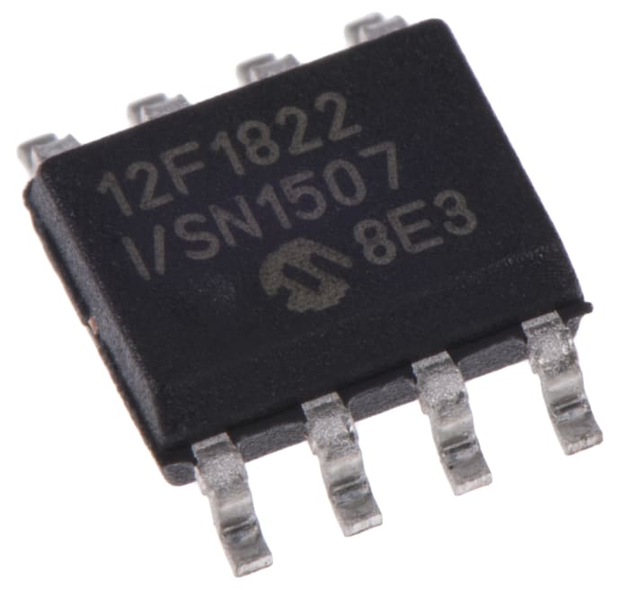 Microchip, 8bit PIC, PIC12 Microcontroller, 32MHz, 256 B, 2K x 14 words Flash, 8-Pin SOIC