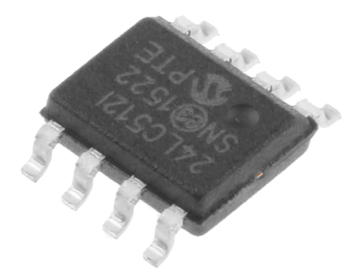 Microchip 24LC512-I/SN, 512kbit Serial EEPROM Memory, 900ns 8-Pin SOIC Serial-I2C