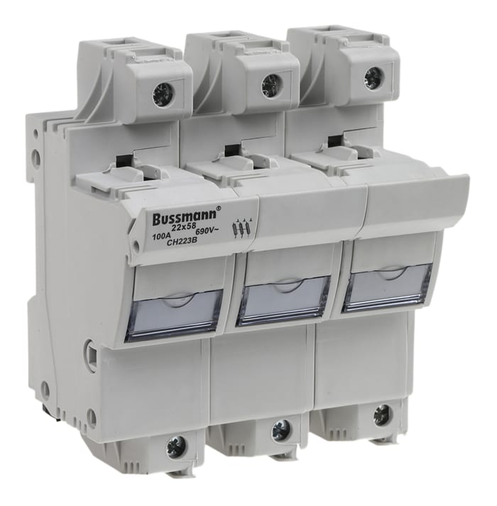 CH223B Eaton Eaton 100A Rail Mount Fuse Holder for 22 x 58mm Fuse, 3P