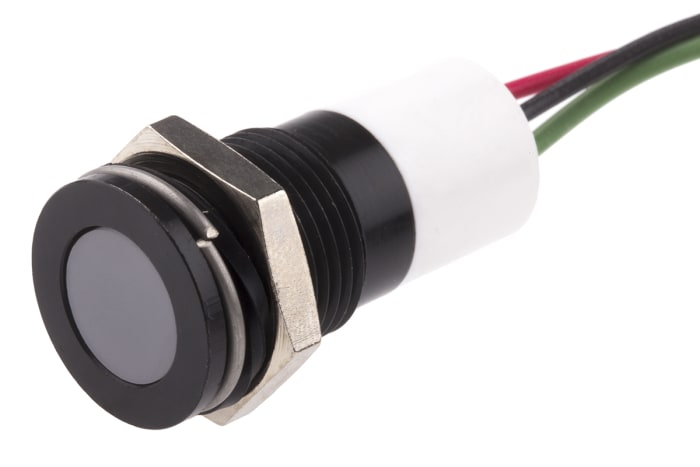 RS PRO Panel Mount Indicator, 24V dc, 14mm Mounting Hole Size, Lead Wires Termination, IP67
