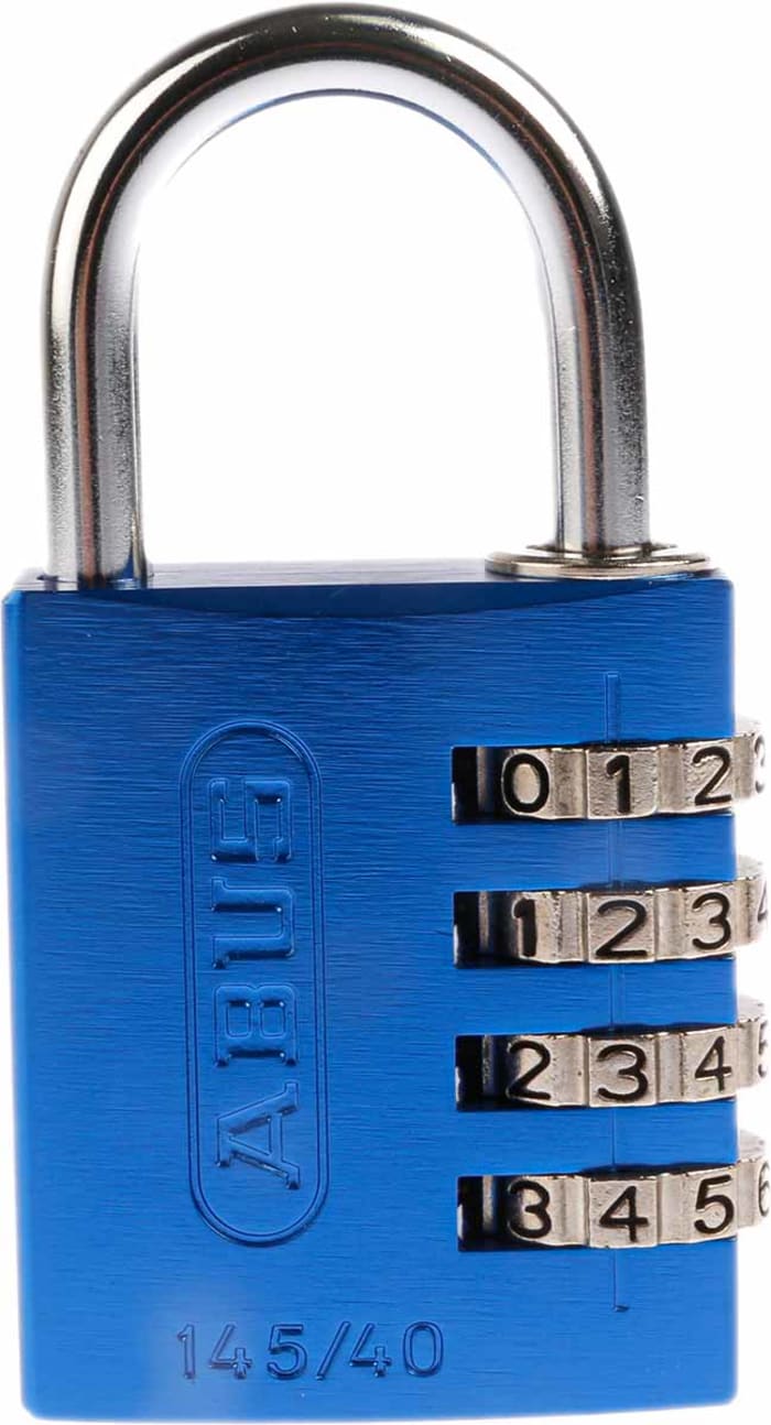 ABUS 145/40 Combination Weatherproof Aluminium, Steel Safety Padlock, 6mm Shackle, 40mm Body