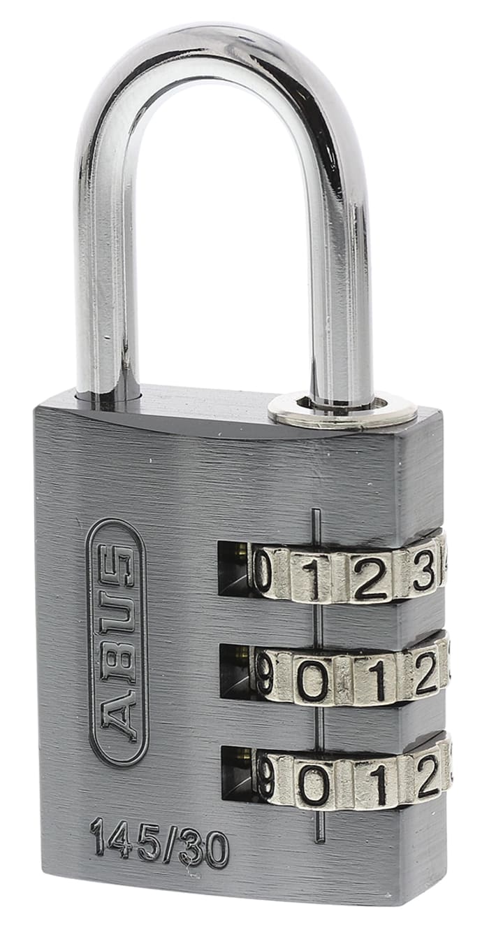 ABUS 145/30 Combination Weatherproof Aluminium, Steel Safety Padlock, 5mm Shackle, 30mm Body