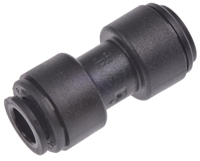 John Guest PM Series Straight Tube-to-Tube Adaptor, Push In 8 mm to Push In 8 mm, Tube-to-Tube Connection Style