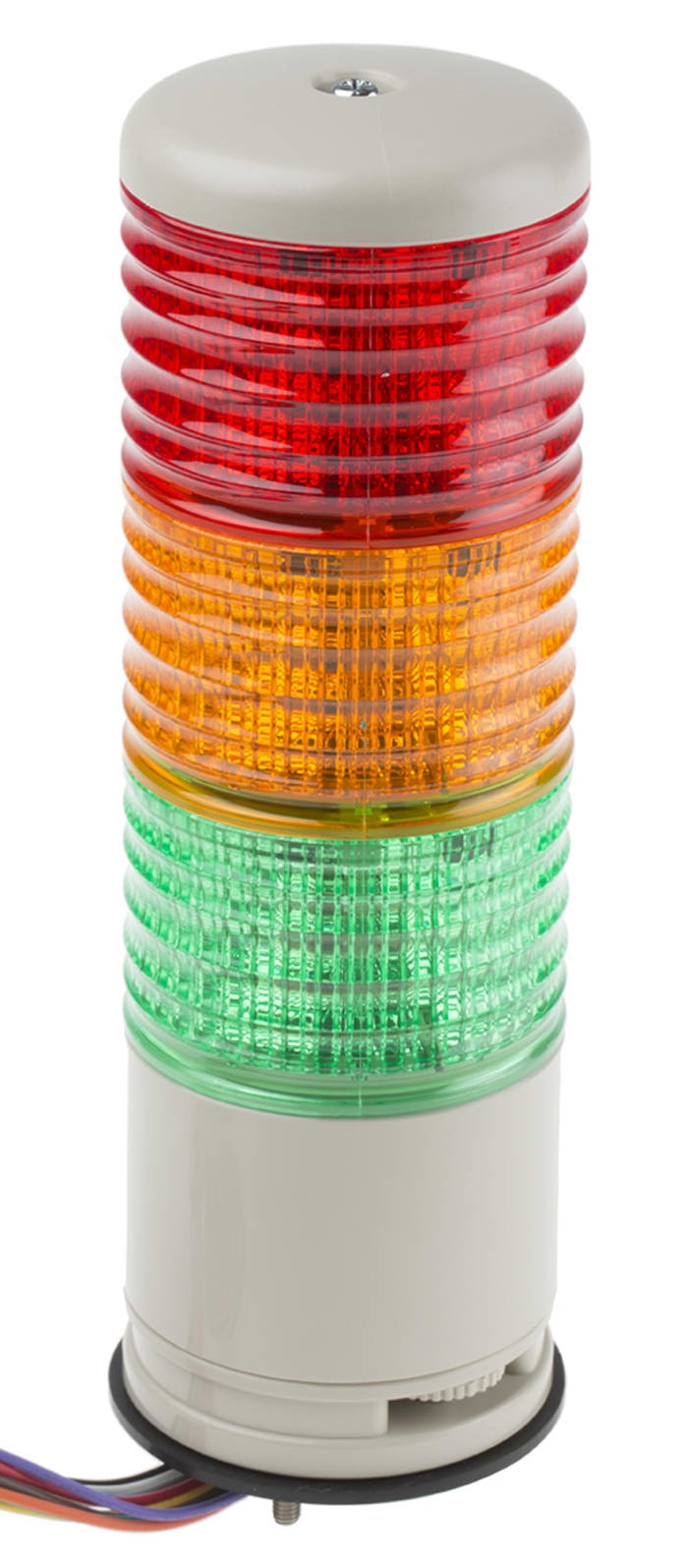 Colonnes lumineuses pré-configurées à LED Feu Flash, Fixe, Rouge / Vert / Ambre avec Buzzer, série Harmony XVC6, 24 V