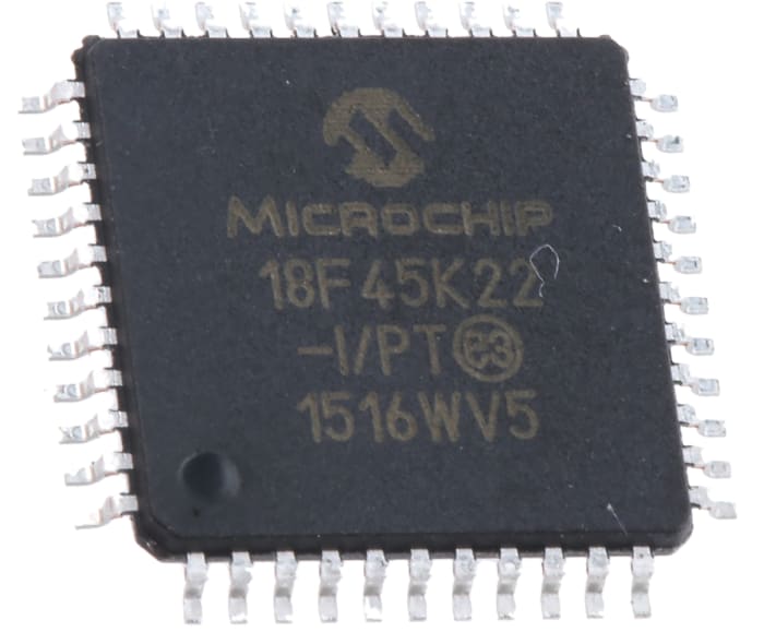 Microchip, 8bit PIC, PIC18F Microcontroller, 16MHz, 32.768 kB, 256 B Flash, 44-Pin TQFP