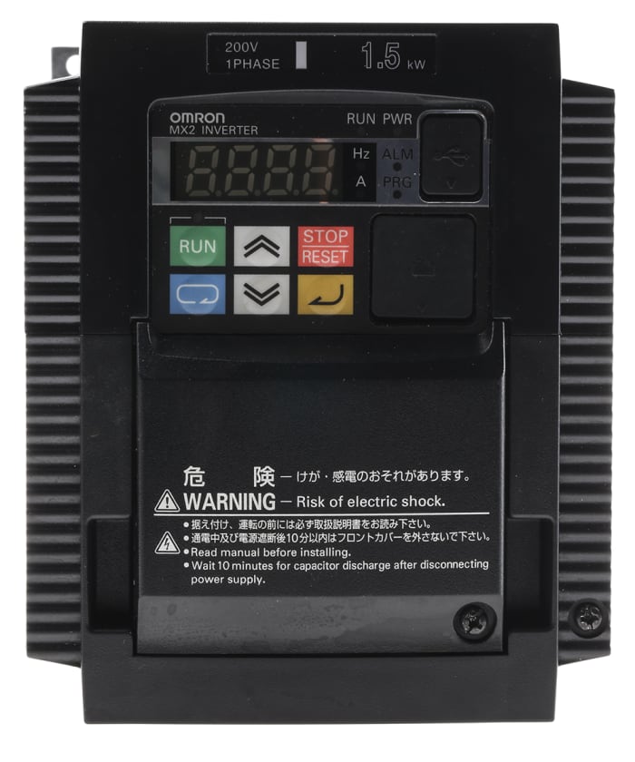 Měnič kmitočtu, řada: 3G3MX2 1.5 kW 400Hz 8.0 A 230 V AC IP20, pro použití s: Střídavé motory Omron