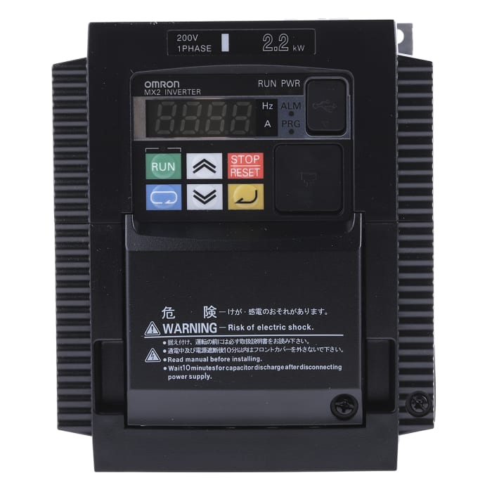 Omron MX2 İnverter Sürücü, Tek Fazlı, 2,2 kW, 230 V, 12 A, 0,1 → 1000Hz