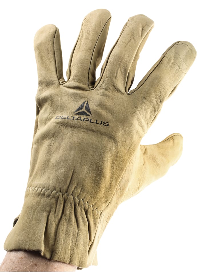 Delta Plus Tan Leather General Purpose Gloves, Size 10