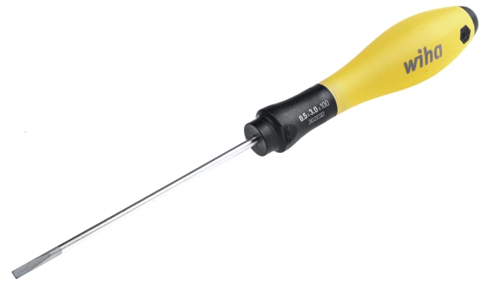 Tournevis standard Wiha, pointe , pour vis Fendu 3 mm type Tournevis standard, ESD