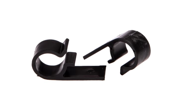HellermannTyton Black Polyacetal D-shaped clip, 20mm Max. Bundle