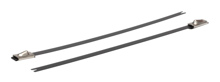 HellermannTyton, Siyah, Polyester Kaplamalı Paslanmaz Çelik, Bilyalı Kablo Bağı, 127mm x 4,6 mm
