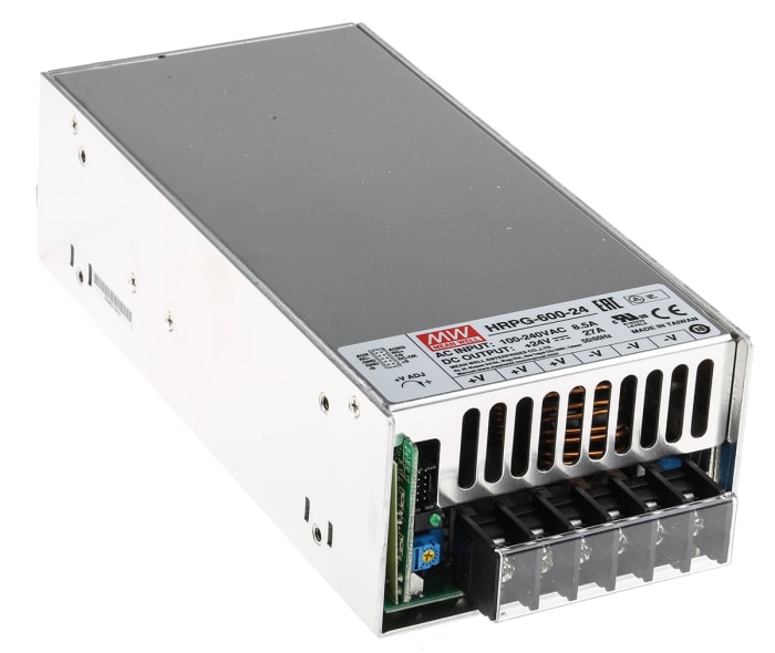 MEAN WELL Switching Power Supply, HRPG-600-24RS, 24V dc, 27A, 648W, 1 Output, 120 → 370 V dc, 85 → 264 V