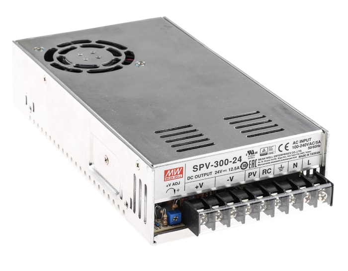 MEAN WELL Switching Power Supply, SPV-300-24RS, 24V dc, 12.5A, 300W, 1 Output, 124 → 370 V dc, 88 → 264 V