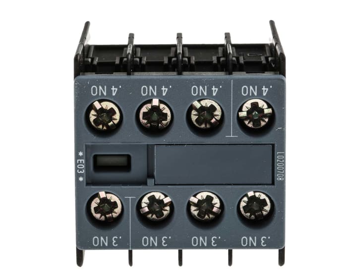 Yardımcı Kontak, Vidalı Terminal, 4NO, 6 A dc, 10 A ac, 250 V dc, 690 V ac, Geçirerek Takma